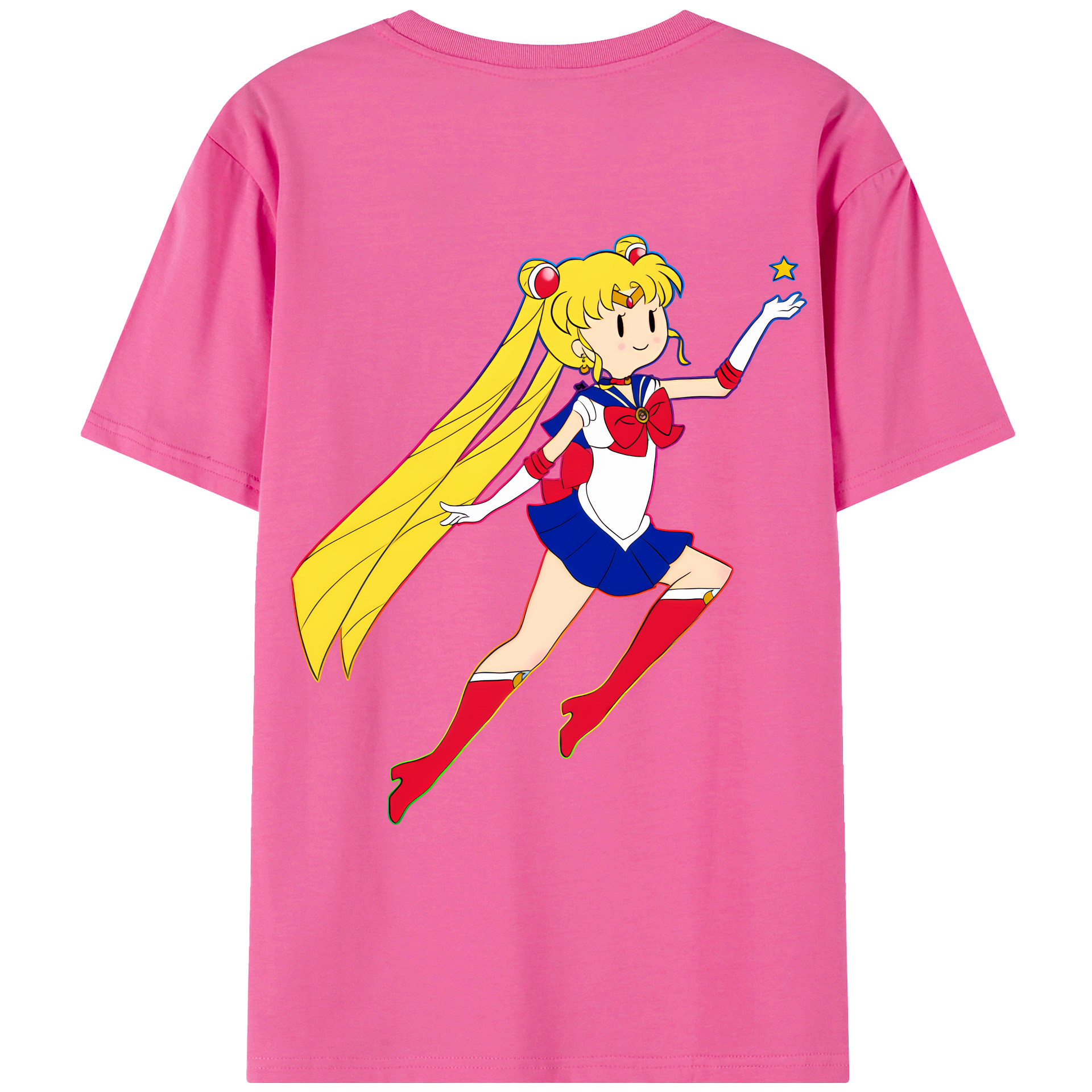 （画像用） 美少女戦士セーラームーン 月野 うさぎ つきの うさぎ Sailor Moon Tsukino Usagi レディース半袖Tシャツ(バックプリント)